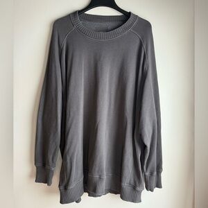 aerie Charcoal Gray Oversized Crewneck Sweatshirt